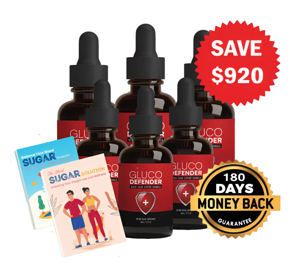 GlucoDefender supplement - six - bottles - image